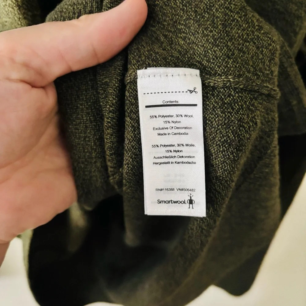 Smartwool Men’s Crewneck Sweater Size XXL Green Wool Blend‎ Lightweight Knit